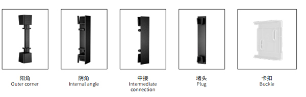 上下发光LED铝合金踢脚线-产品配件图